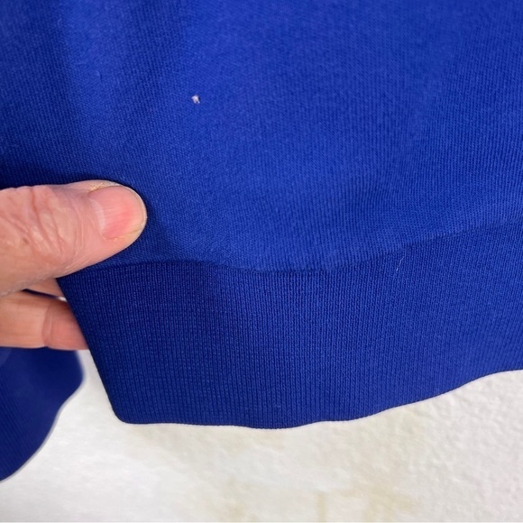 VINTAGE LACOSTE ¼ ZIP MEN’S PULLOVER. Blue w/green alligator logo. 100% Cotton - Picture 3 of 8